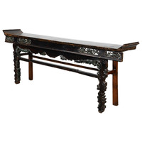 Table d'autel Chinoise Antique Sculptée à La Main L233xP40xH89cm