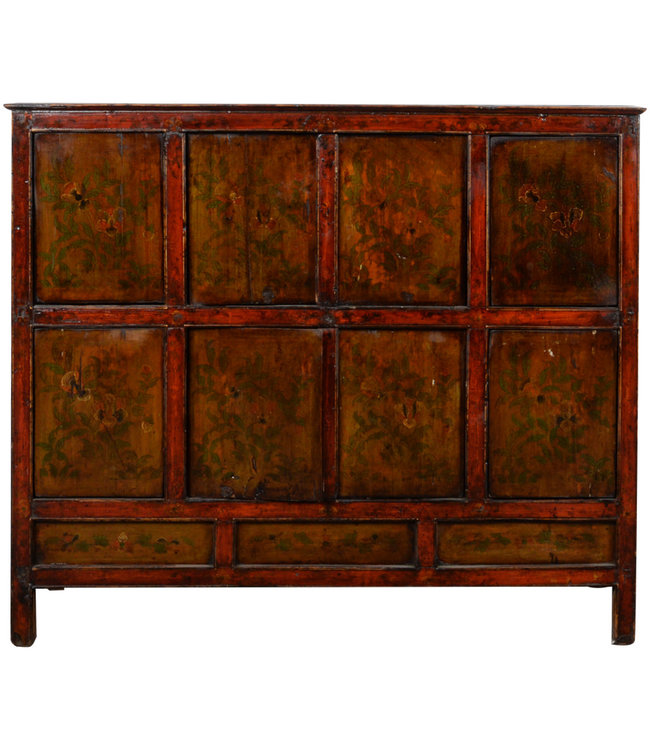 Antieke Tibetaanse Chinese kast Handbeschilderd B120xD45xH114cm