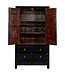 Armoire de Mariage Chinois Ancienne Noire Brillant L104xP50xH190cm