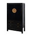 Antique Chinese Wedding Cabinet Glossy Black W104xD50xH190cm