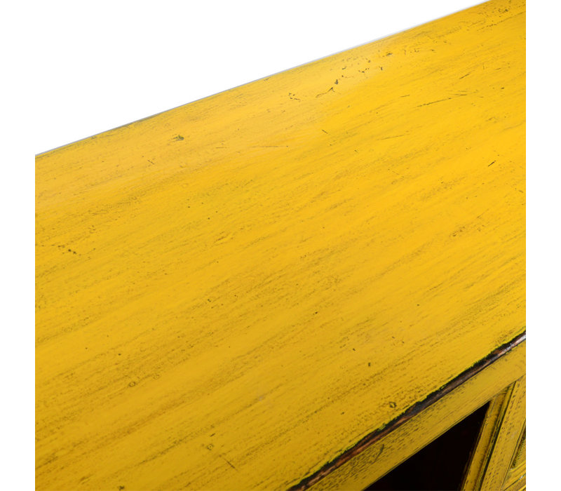 Antique Chinese Sideboard Yellow Glossy W150xD40xH90cm