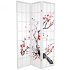 Fine Asianliving Japanese Room Divider 3 Panels W135xH180cm Privacy Screen Shoji Rice-paper White - Sakura Cherry Blossoms