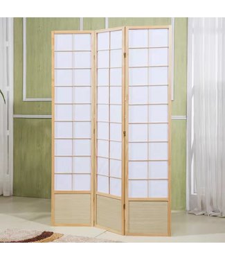 Fine Asianliving Paravent Japanische Trennwand Shoji B135xH180cm Raumteiler Natur - Miura