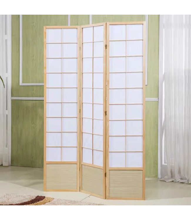 Japanese Room Divider Shoji W135xH180cm Privacy Screen Natural - Miura