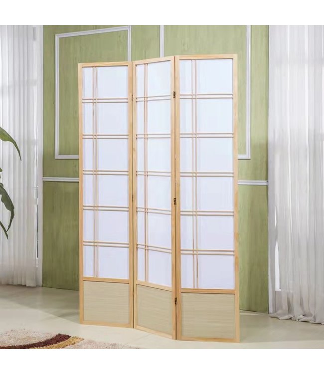 Japanese Room Divider Shoji W135xH180cm Privacy Screen Natural - Nishio