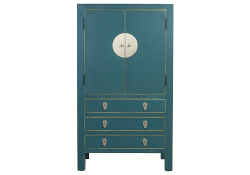 Fine Asianliving Chinese Cabinet Teal W63xD38xH110cm