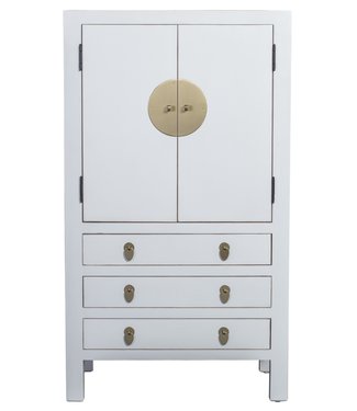 Fine Asianliving Armoire Chinoise Snow Blanc L63xP38xH110cm