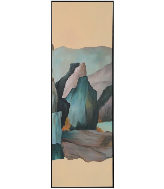 Peinture á l'Huile 100% Peint á La Main 3D Effect Relief Cadre Noir 50x150cm Paysage