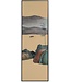 Pittura Ad Olio Dipinto a Mano 3D in Rilievo Cornice Nero 50x150cm Paesaggio