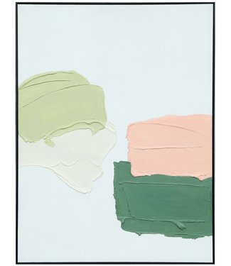 Fine Asianliving Pittura Ad Olio Dipinto a Mano 3D in Rilievo Cornice Nero 90x120cm  Arte Astratta