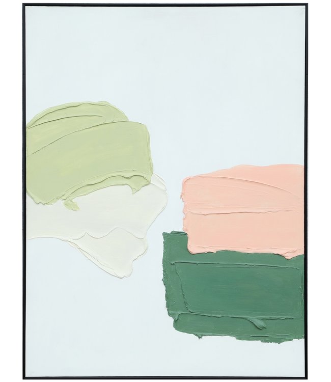 Pittura Ad Olio Dipinto a Mano 3D in Rilievo Cornice Nero 90x120cm  Arte Astratta