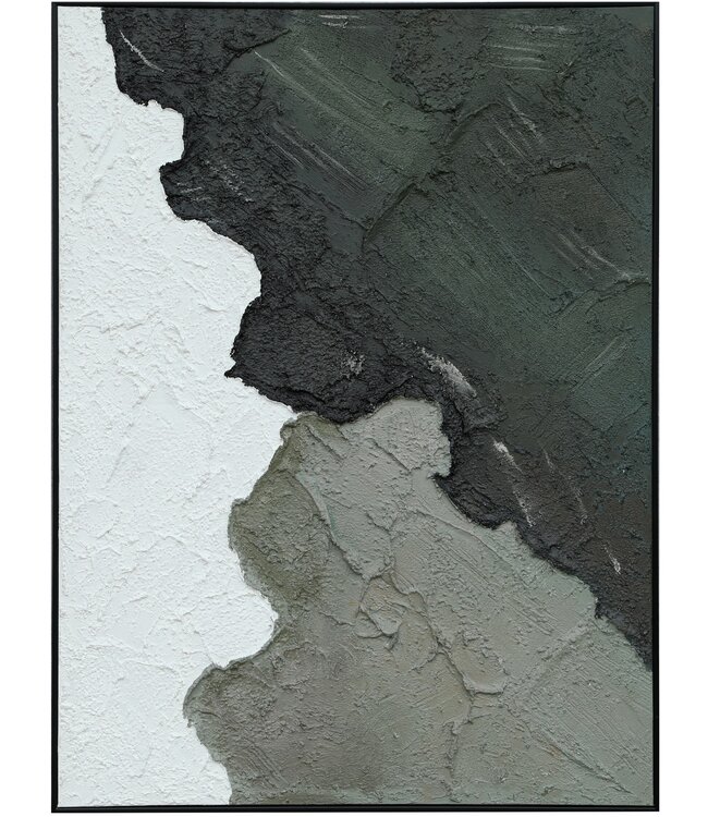 Pittura Ad Olio Dipinto a Mano 3D in Rilievo Cornice Nero 90x120cm  Arte Astratta