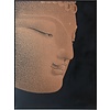 Fine Asianliving Peinture á l'Huile 100% Sculpté à La Main 3D Effect Relief Cadre Noir 90x120cm Bouddha Vieux Rose