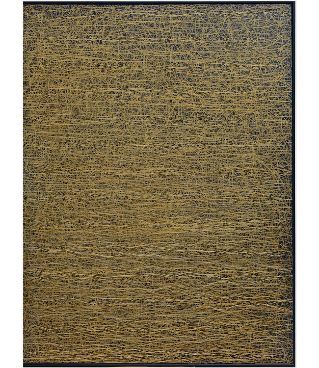 Ölgemälde 100%  Handgeschnitzt 3D Texture Rahmen Schwarz 90x120cm Gelb