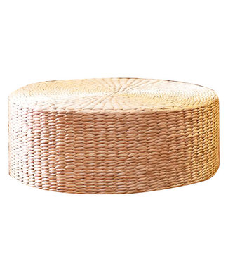 Fine Asianliving Orientalischer Pouf Handgefertigter Natürlicher Rohrkolben D50xH20cm