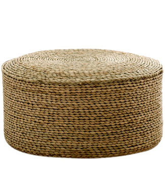 Fine Asianliving Pouf Orientale Fatto a Mano Naturale Tifa D50xA22cm