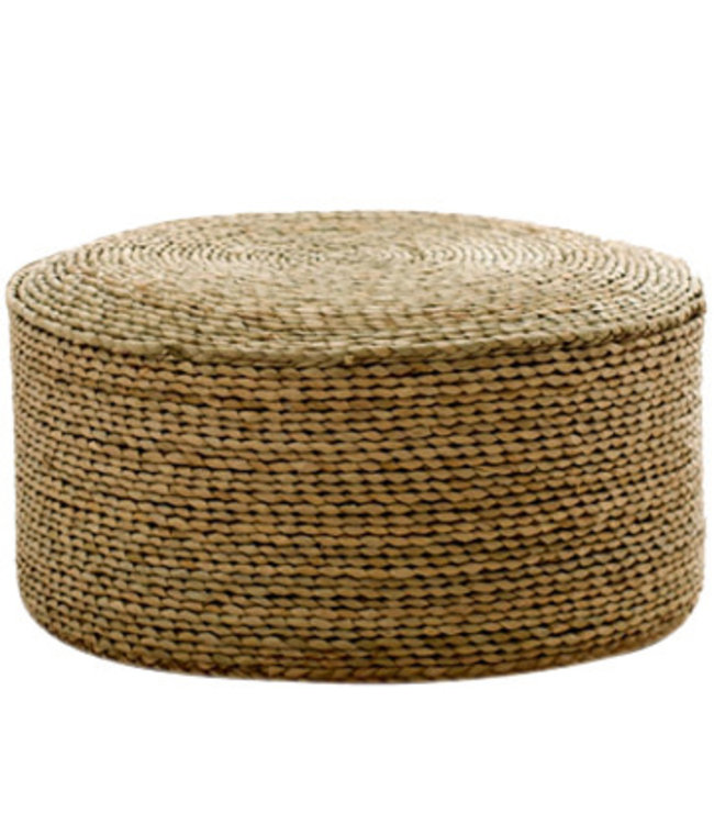 Pouf Oriental Fait Main Quenouille Naturelle D50xH22cm