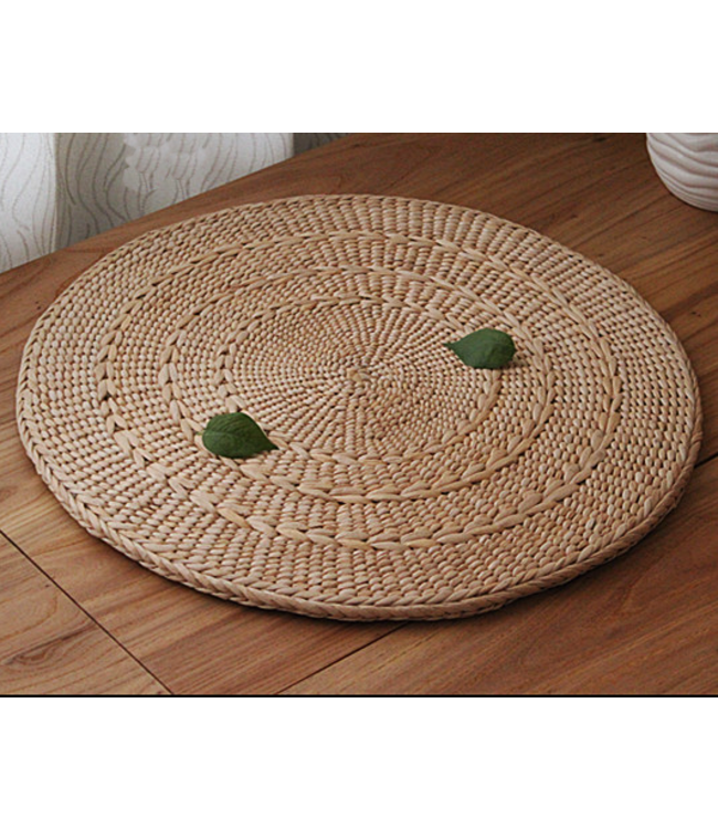 Oriental Cushion Handmade Natural Cattail Dia.50xThickness 1cm