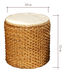 Pouf Oriental Fait Main Narcisse Rotin Naturel D30xH40cm