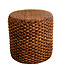 Puf Oriental Hecho a Mano Narciso Rattan Marrón D30xA40cm