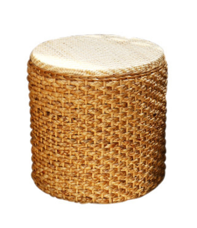 Pouf Orientale Fatto a Mano Narciso Rattan Naturale D30xA40cm