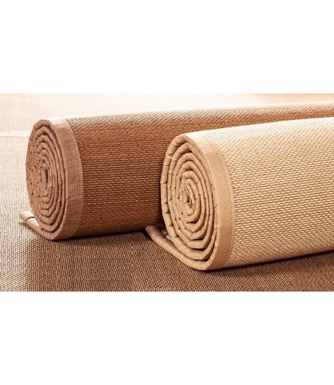 Alfombra Oriental Hecha a Mano de Bambú Marrón Antideslizante L230xA150cm