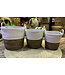 Oosterse Mand Handgemaakt Naturel Waterplanten Set/3 Dia.36/29/26 x H40/37/32cm