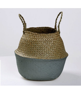 Fine Asianliving Oriental Basket Handmade Natural Seaweed Set/4 Dia.35/26/22/13 x H31/23/19/12.5cm Grey