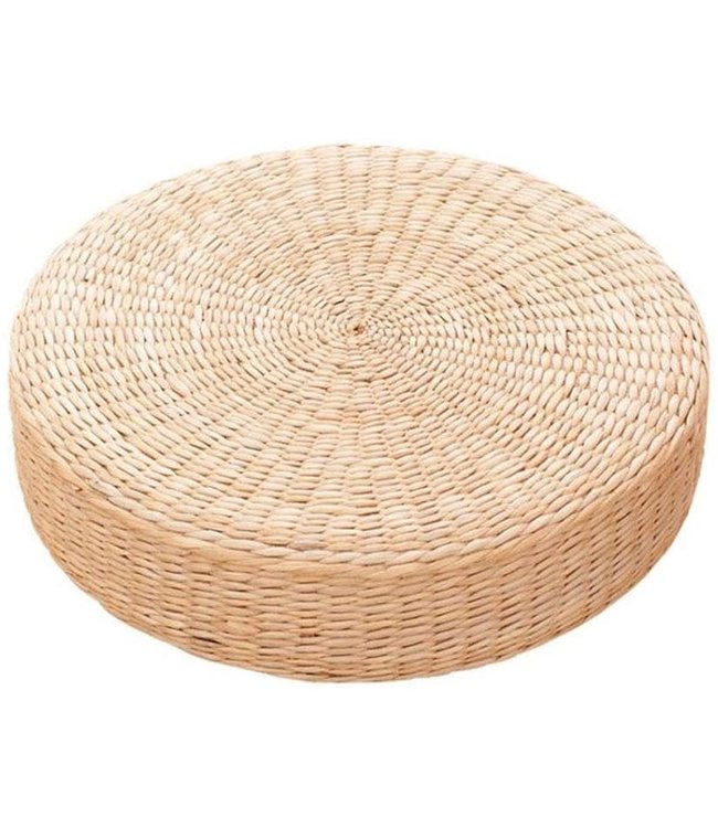 Pouf Oriental Fait Main Quenouille Naturelle D50xH10cm