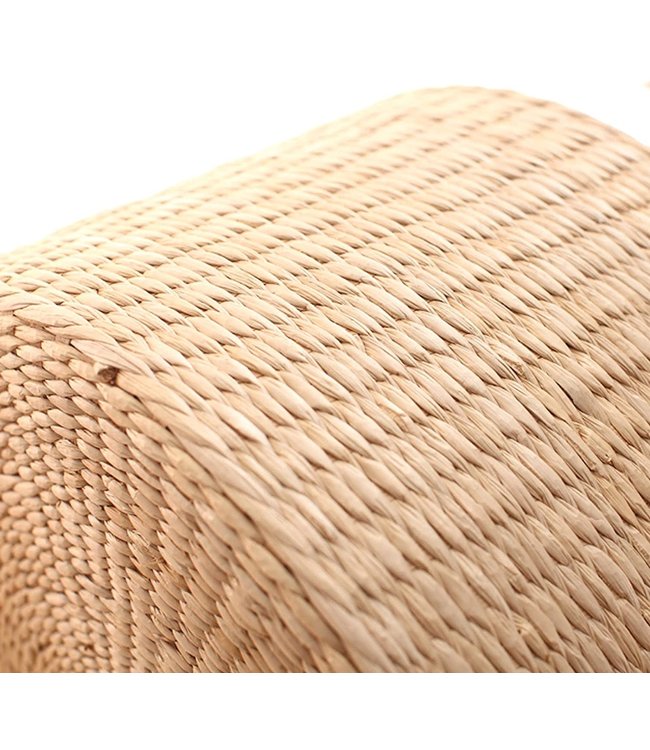 Pouf Oriental Fait Main Quenouille Naturelle D50xH20cm