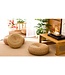 Pouf Oriental Fait Main Narcisse Rotin Naturel D50xH18cm