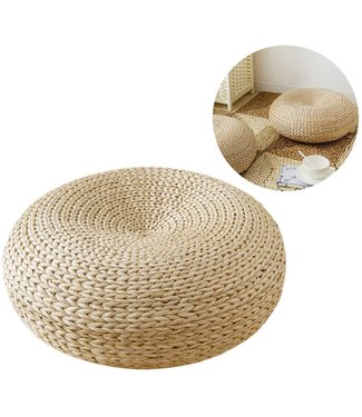 Fine Asianliving Pouf Orientale Fatto a Mano Narciso Rattan Naturale D50xA18cm