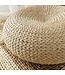 Orientalischer Hocker Handarbeit Narzisse Rattan Natur D50xH18cm