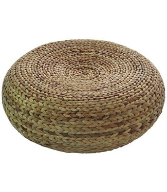 Fine Asianliving Pouf Orientale Fatto a Mano Narciso Rattan Marrone D50xA18cm