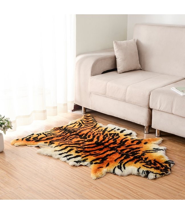 100% Genuine Real Sheepskin Rug Tiger 70x110cm