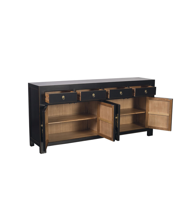 Credenza Cinese Onice Nero Dipinto a Mano - Orientique Collezione L180xP40xA85cm