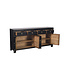 Buffet Chinois Onyx Noir Peinte à la Main - Orientique Collection L180xP40xH85cm