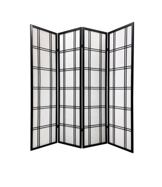 Fine Asianliving Paravento Giapponese Shoji L180xA180cm Nero - Isumi