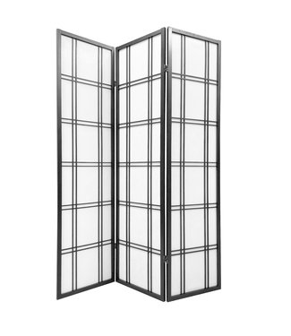 Fine Asianliving Paravento Giapponese Shoji L135xA180cm Nero - Isumi