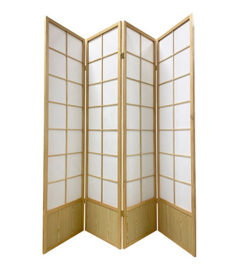 Fine Asianliving Paravent Japanische Trennwand Shoji B180xH180cm Raumteiler Natur - Miura