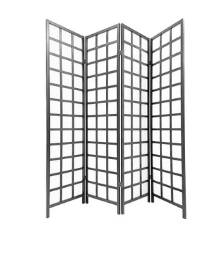 Fine Asianliving Japans Kamerscherm Shoji B180xH180cm Scheidingswand Zwart - Nara