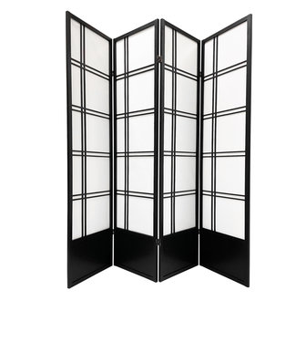 Fine Asianliving Paravento Giapponese Shoji L180xA180cm Nero - Nishio