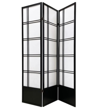 Fine Asianliving Japanese Room Divider Shoji W135xH180cm Privacy Screen Black - Nishio