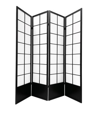 Fine Asianliving Paravento Giapponese Shoji L180xA180cm Nero - Miura