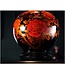 Oriental Table Lamp Porcelain Black with Red Flowers Large W48xD48xH80cm