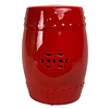 Fine Asianliving Tabouret de Jardin en Céramique D33xH46cm Porcelaine Fait Main Rouge Écarlate