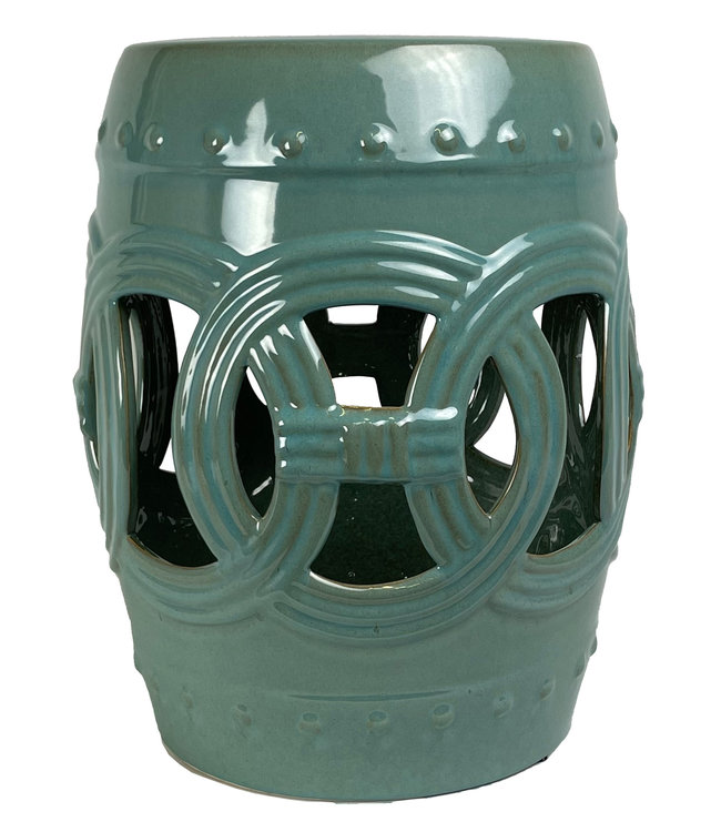 Sgabello da giardino in ceramica D33xH45cm Coin verde salvia