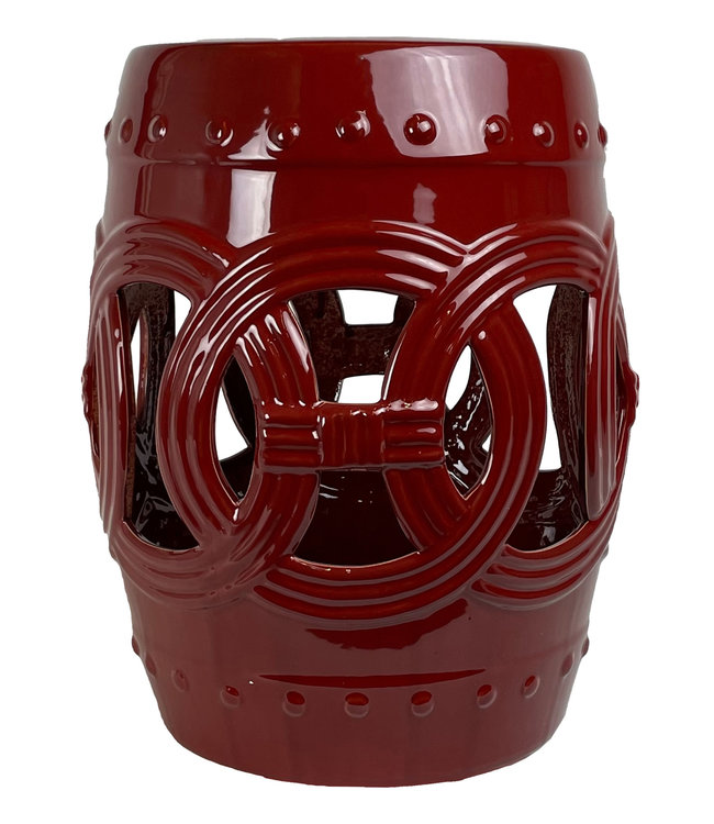 PREORDER WEEK 20 Tabouret Céramique D33xH45cm Coin Vin Rouge