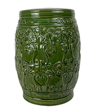 Fine Asianliving Taburete de jardín de cerámica D34xH46cm Verde bosque