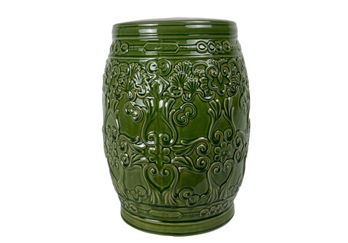 Fine Asianliving Sgabello da giardino in ceramica D34xH46cm verde bosco